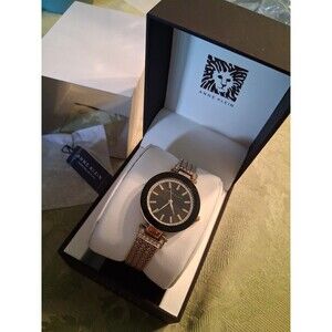 Anne Klein Crystal Women's Quartz Gold-Tone Watch AK/1906BKGB Not Working